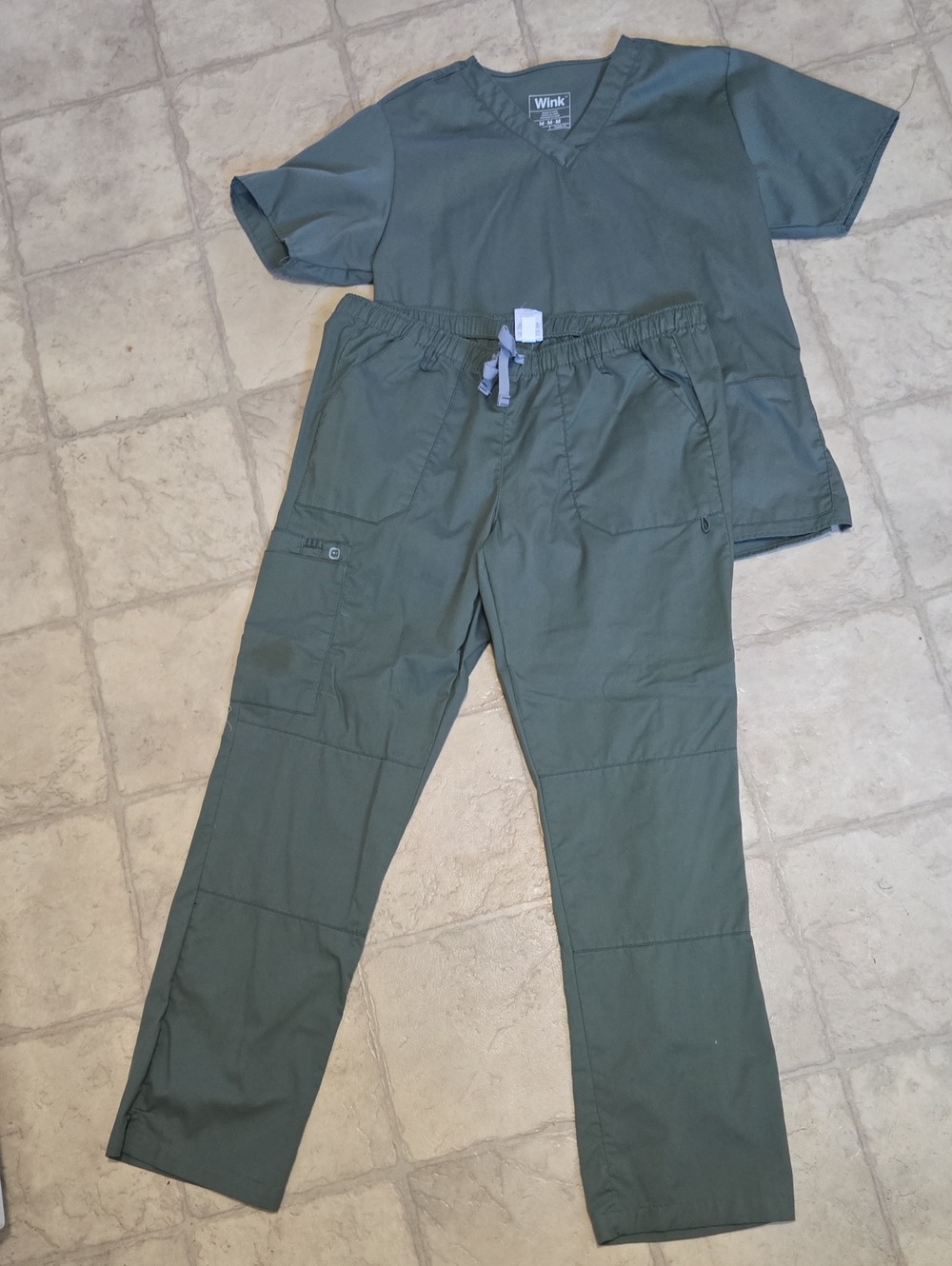 Wink scrubs in olive